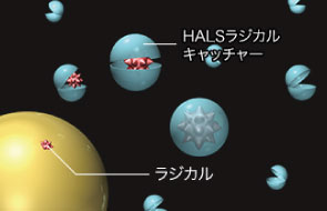 チョーキング現象に強いラジカル制御型塗料アレスダイナミックトップのHALSラジカルキャッチャー